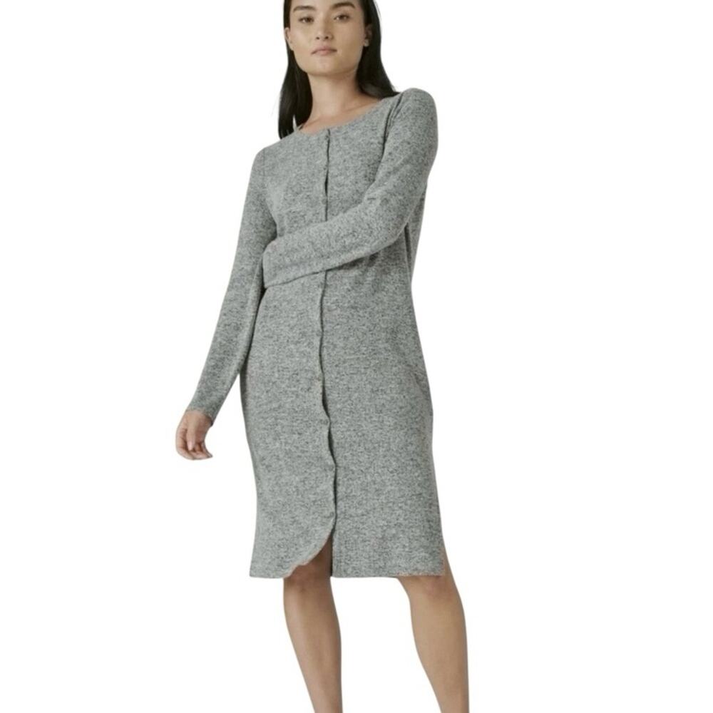Lucky Brand Dress or Cardigan SZ M Gray Soft Cloud Jersey Loose Fit Minimalist